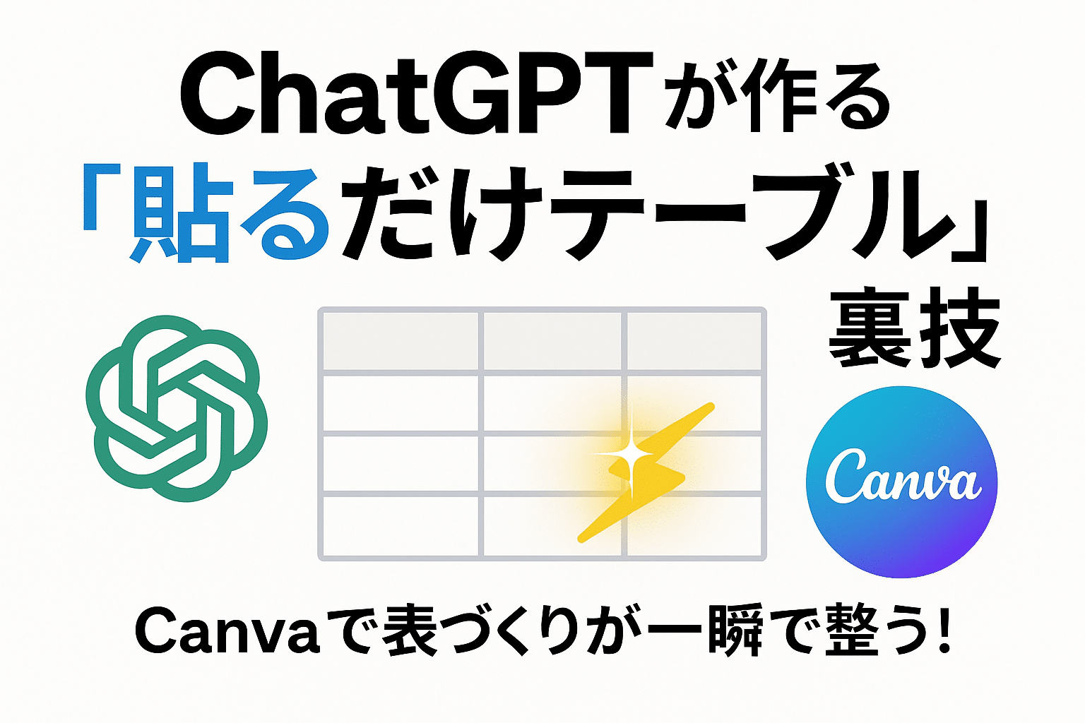 ChatGPTで作った表をCanvaに貼るだけで整う