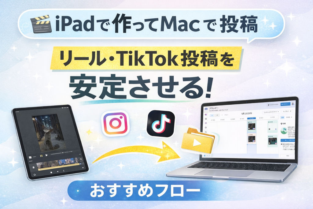 【iPadユーザー向け】インスタリール・TikTokを安定して投稿するおすすめフロー（実体験）